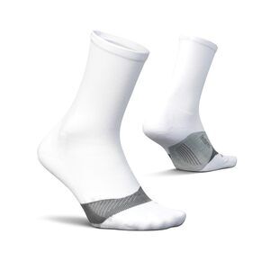 Feetures Elite Light Cushion Mini Crew Socks White Medium